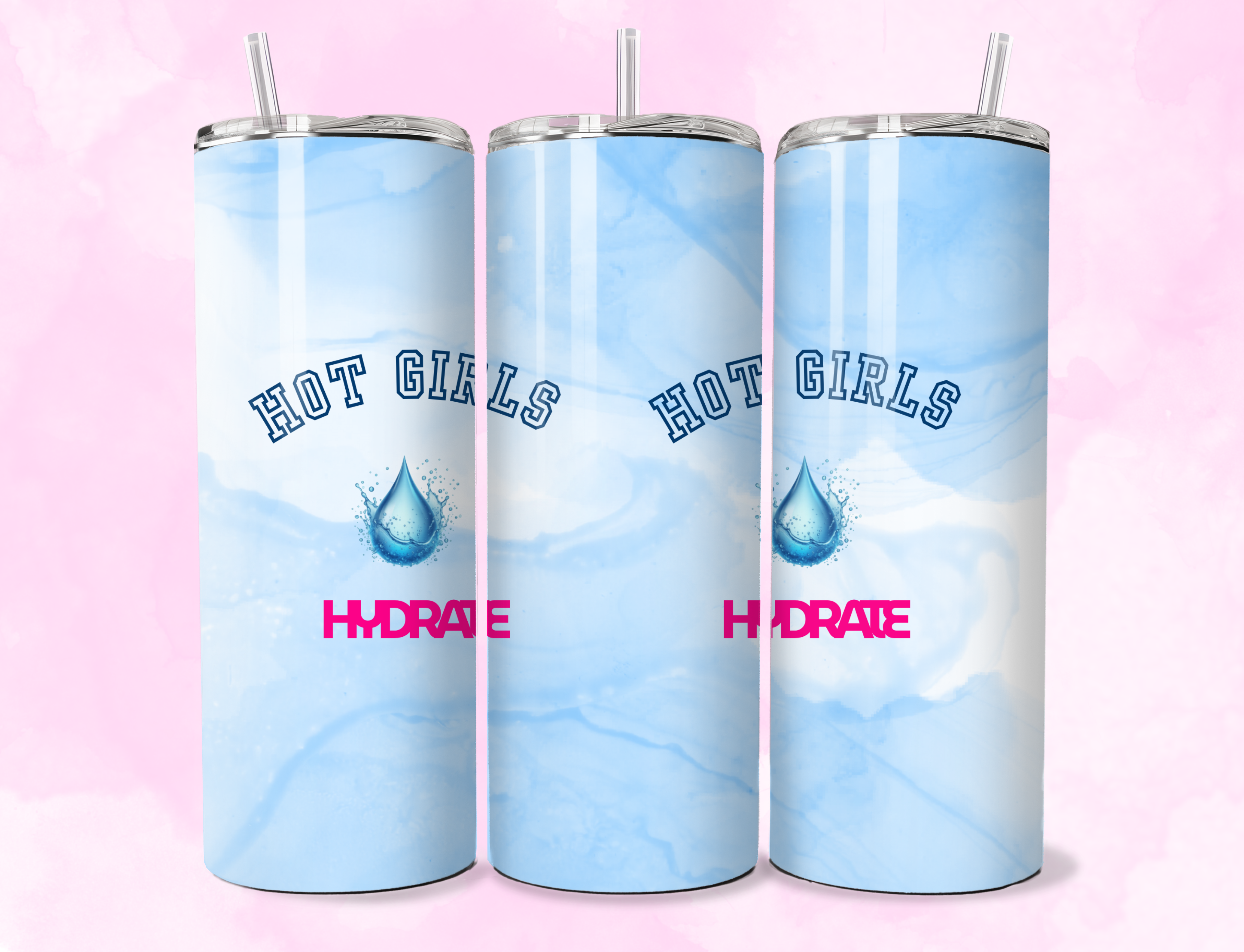 Hot girls hydrate Personalized 20 oz Tumbler- Pink